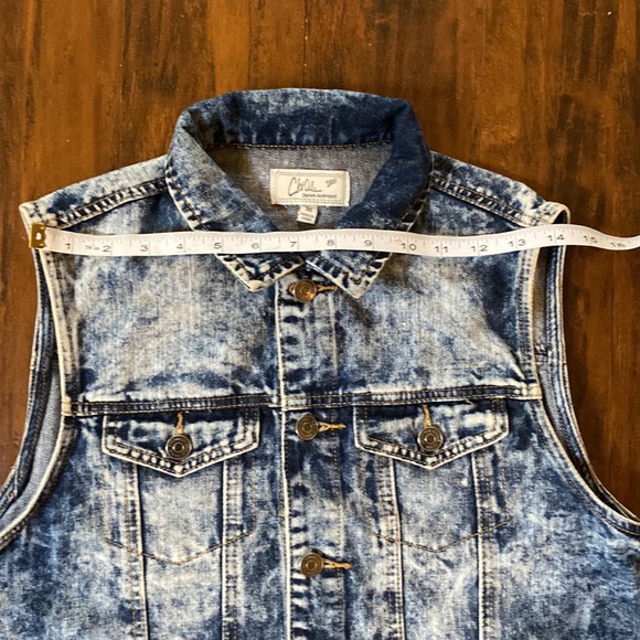 Chiqle Architect Bleached Women’s Denim Vest Size Medium - Picture 11 of 12